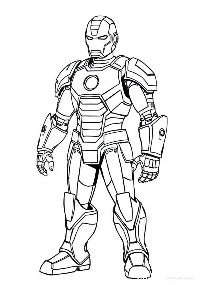 Homem de Ferro em sua armadura clássica para colorir