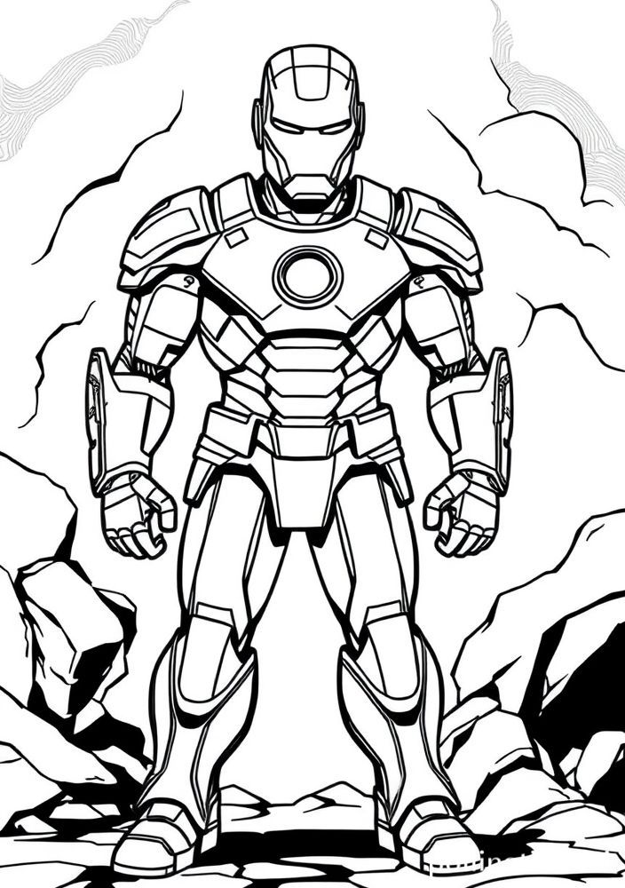 Homem de Ferro em sua armadura clássica para colorir