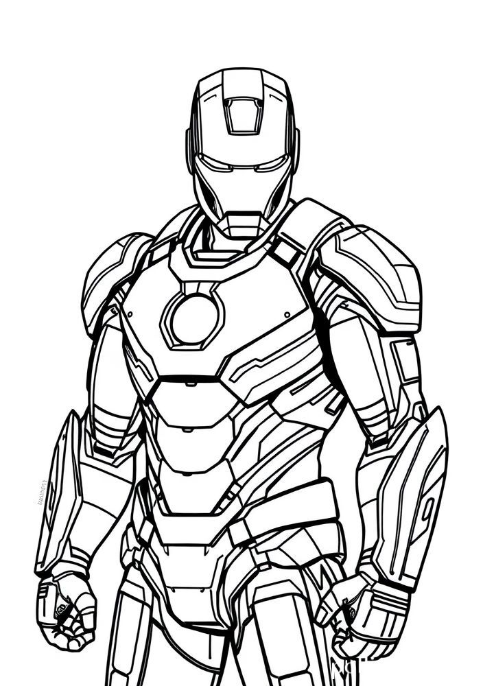 Homem de Ferro usando uma armadura nova para colorir