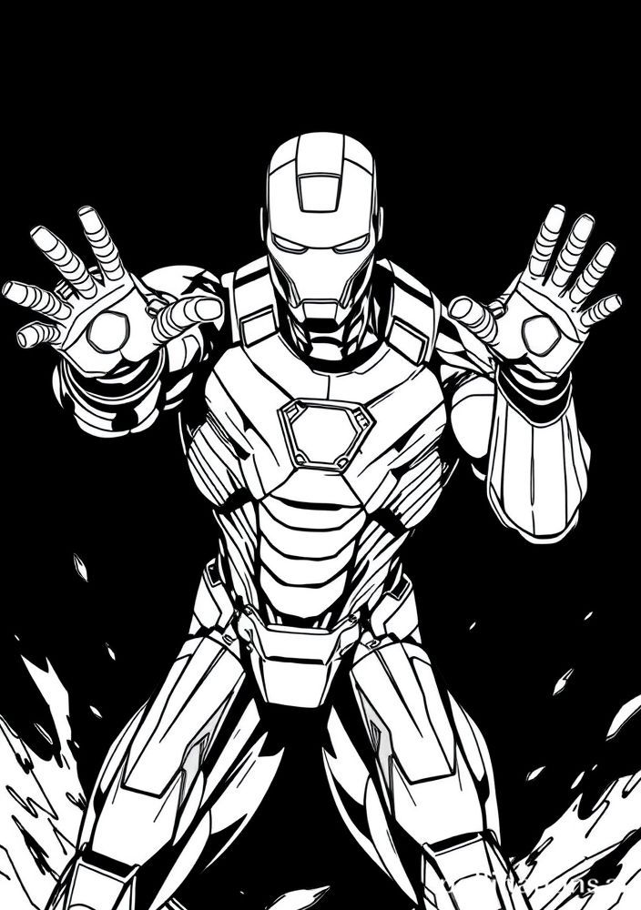 Imagem do Homem de Ferro em modo stealth para colorir