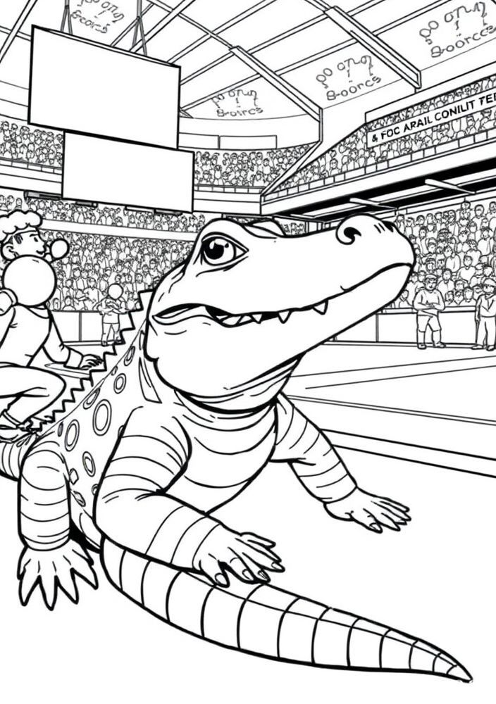 Jacaré em um evento esportivo para colorir