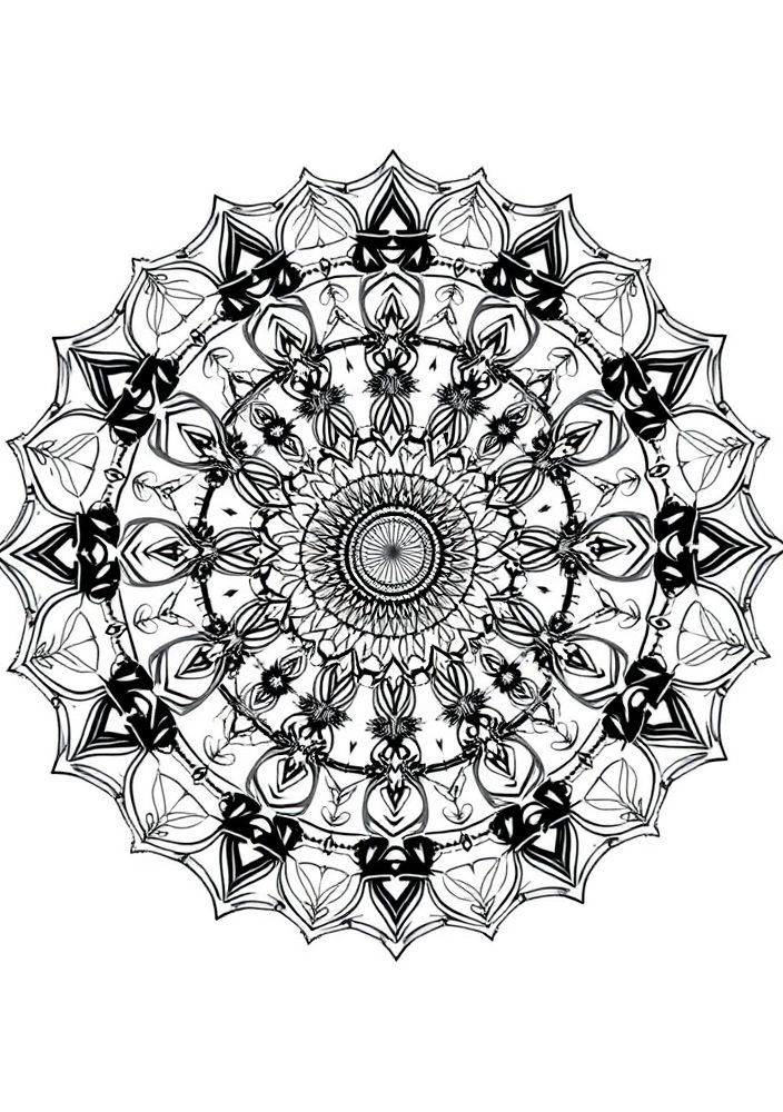 Mandala Espiral para Colorir