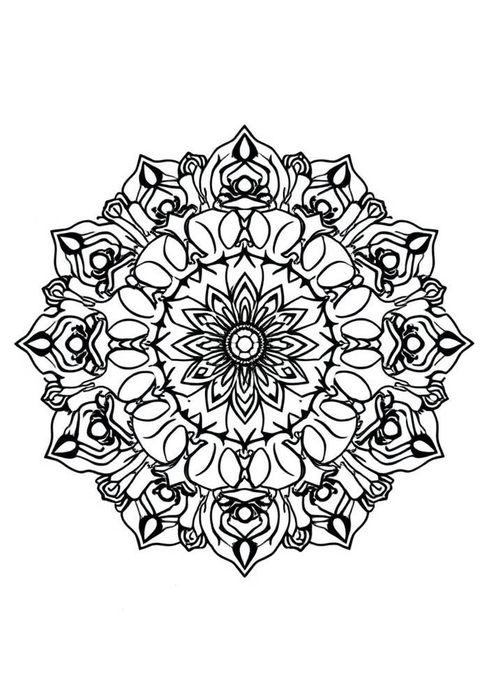Mandala Geométrica para Colorir
