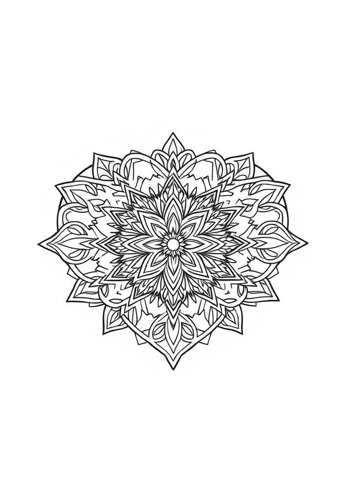 Mandala de Corações para Colorir