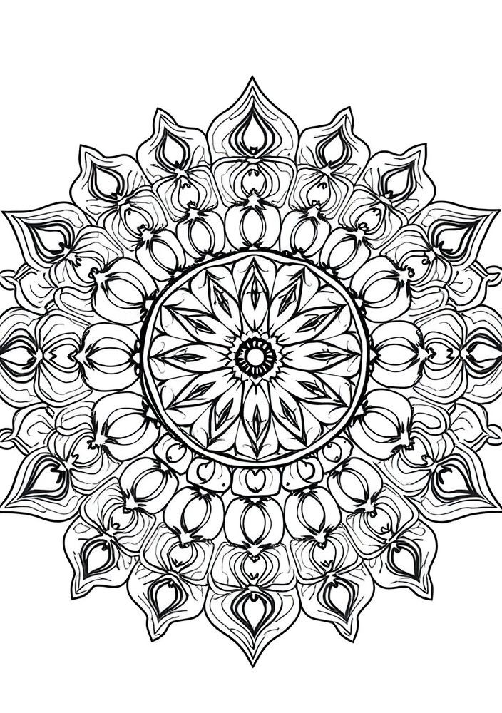 Mandala de Ondas do Mar para Colorir
