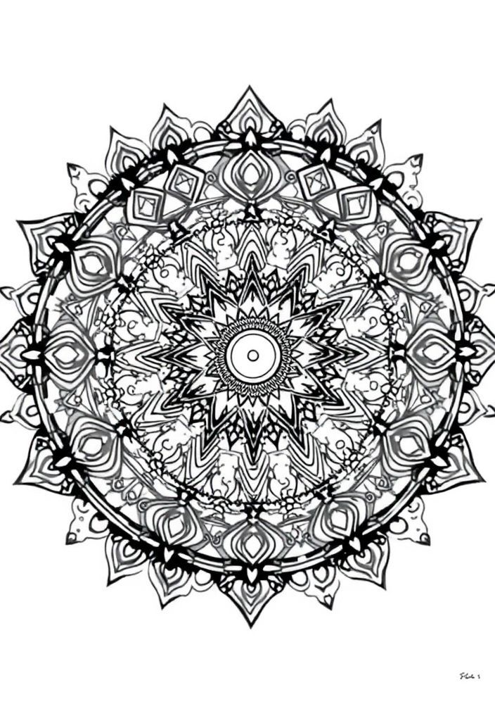 Mandala do Espaço Sideral para Colorir