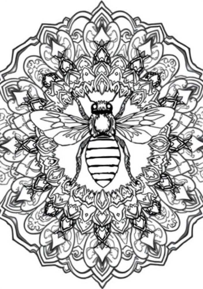 Mandalas de Abelha para Colorir