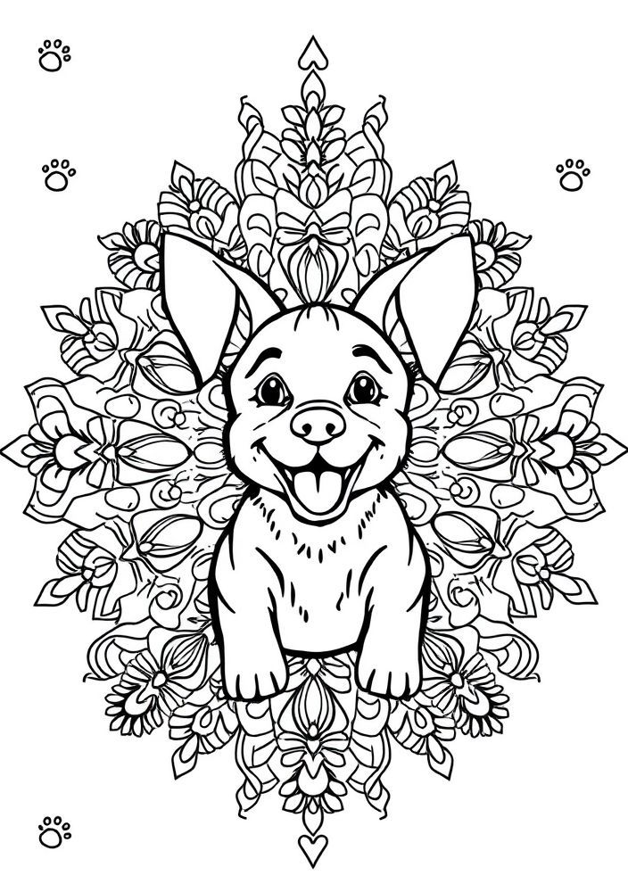 Mandalas de Cachorro para Colorir