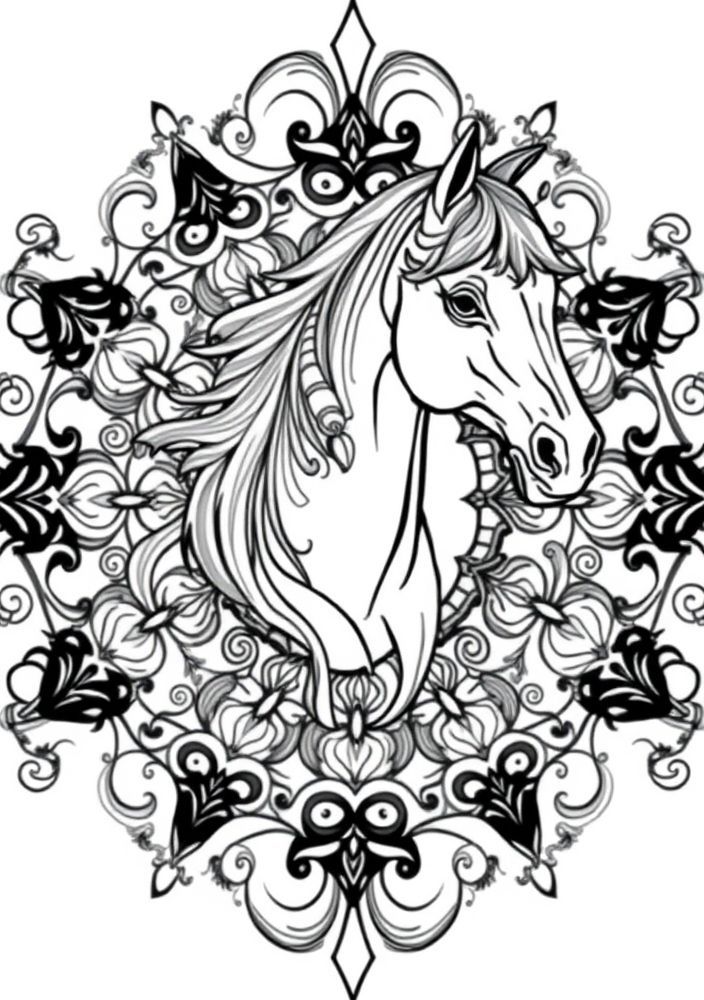 Mandalas de Cavalo para colorir