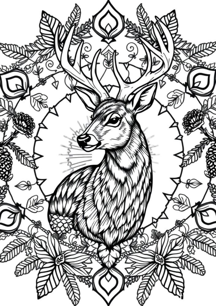 Mandalas de Cervo para colorir