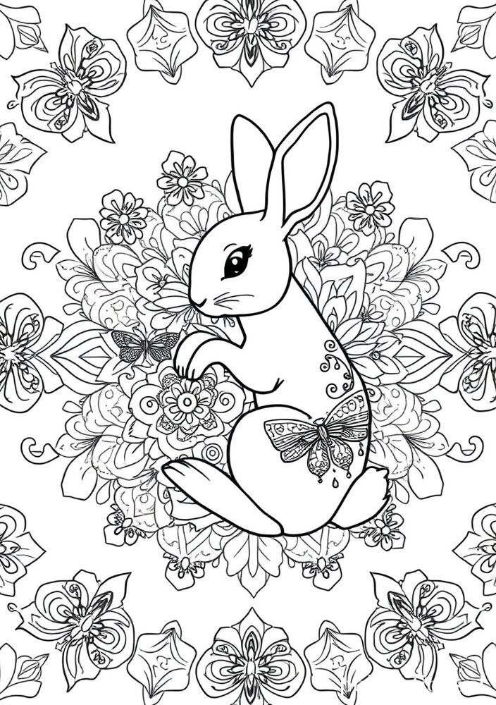 Mandalas de Coelho para Colorir