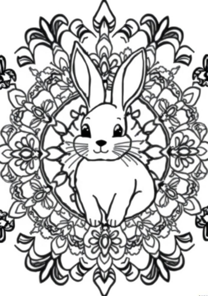 Mandalas de Coelho para colorir