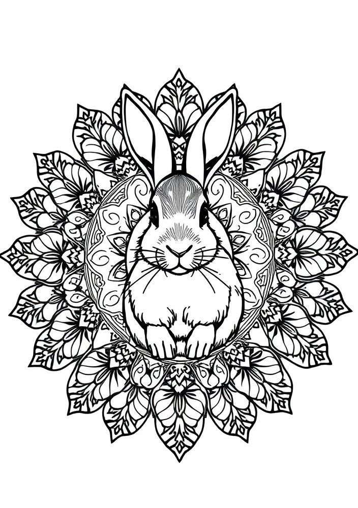 Mandalas de Coelho para colorir