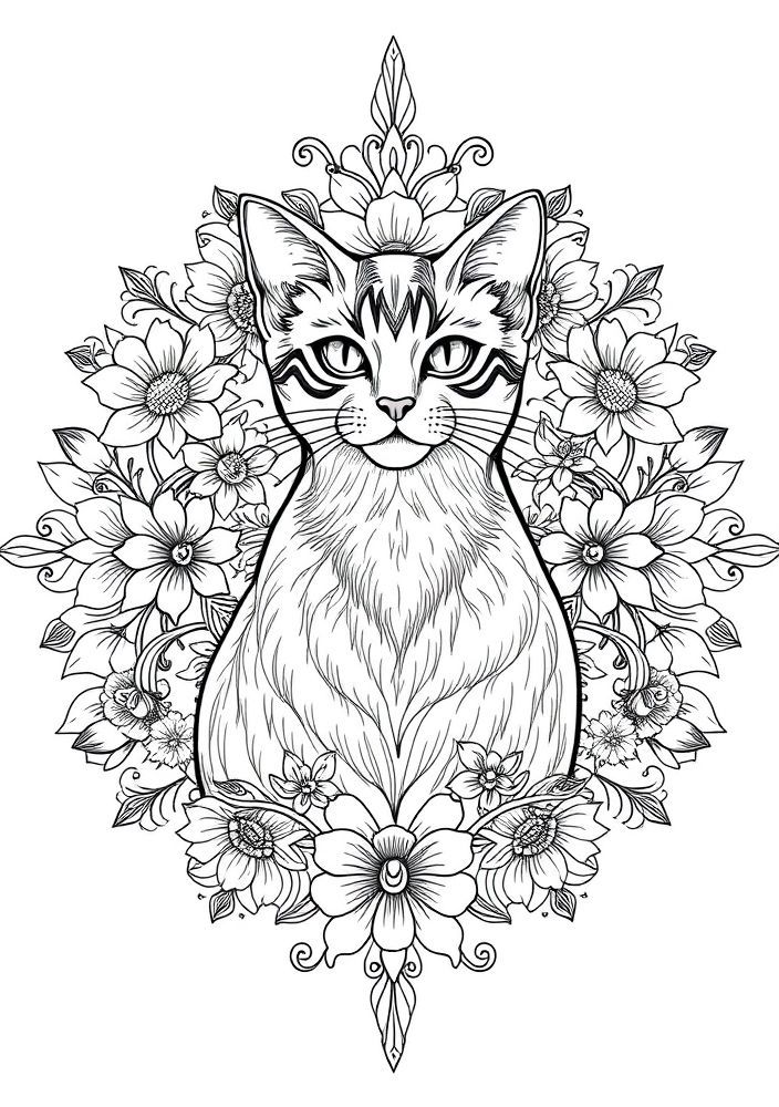Mandalas de Gato para Colorir