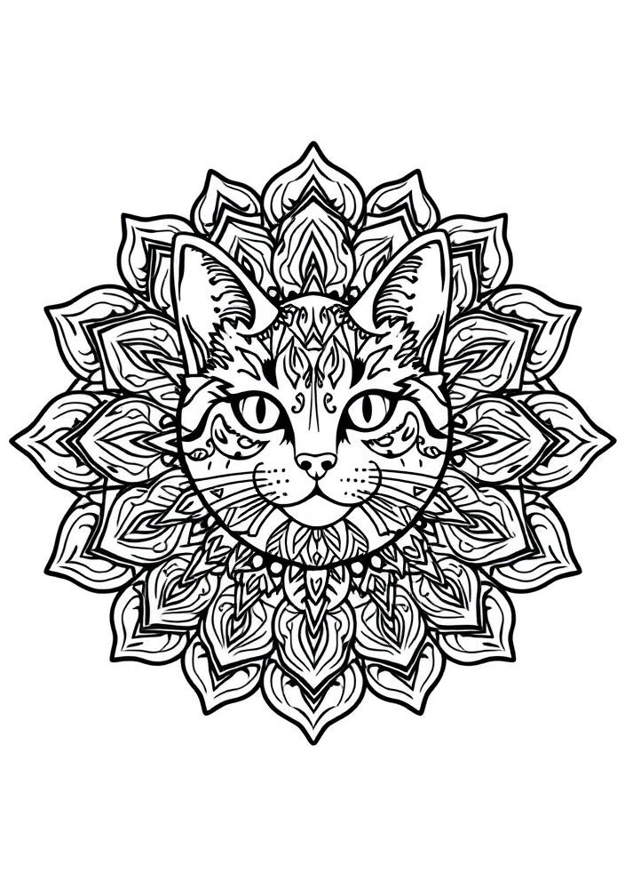 Mandalas de Gato para colorir