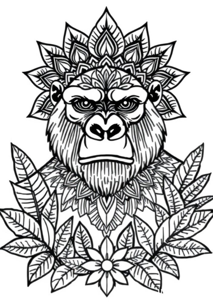 Mandalas de Gorila para colorir