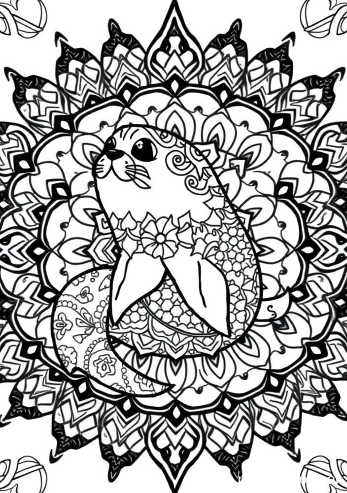 Mandalas de Lobo Marinho para colorir