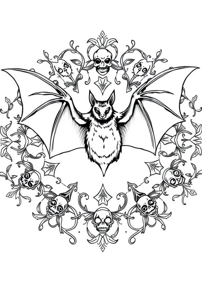 Mandalas de Morcego para Colorir