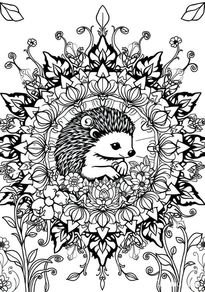 Mandalas de Ouriço para colorir