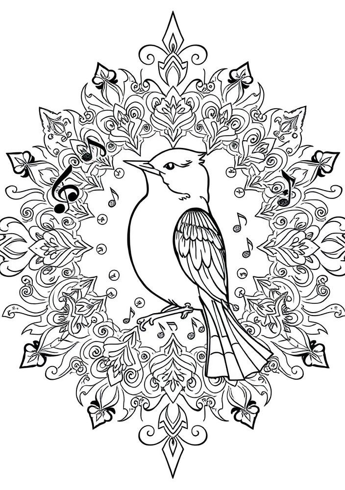 Mandalas de Pássaro Canoro para colorir