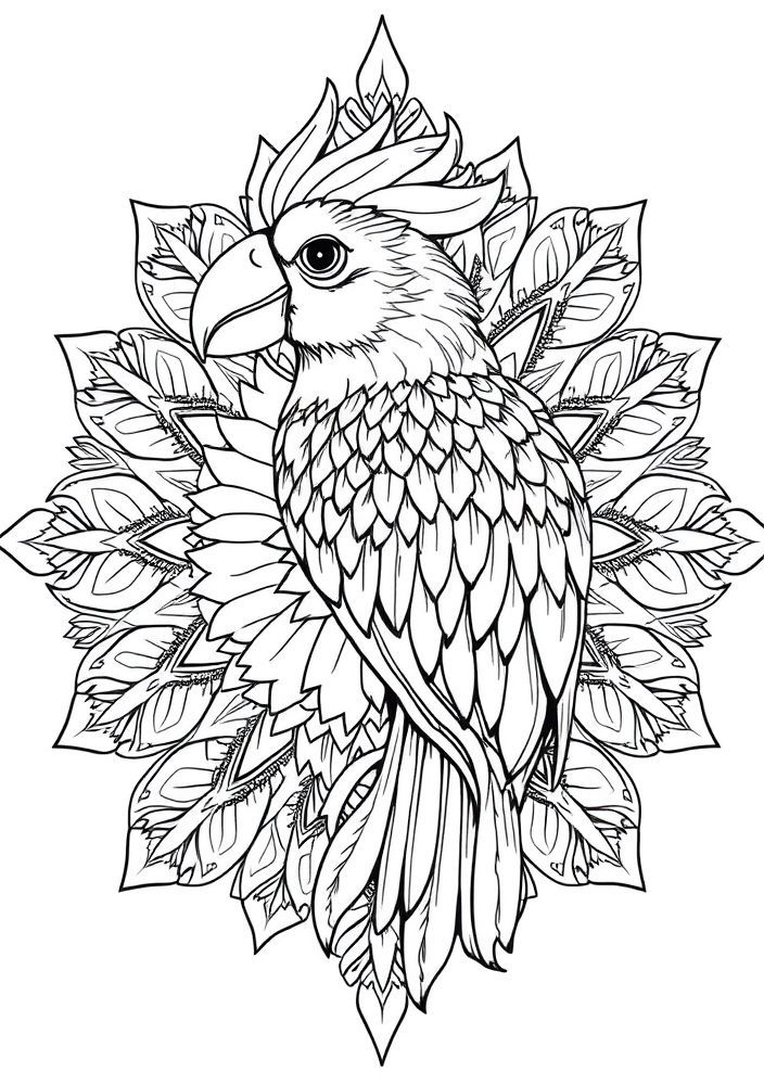 Mandalas de Pássaros Tropicais para colorir