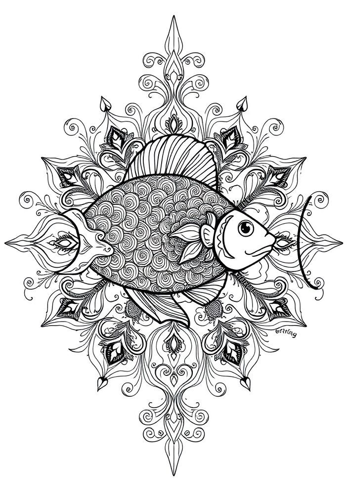 Mandalas de Peixes para colorir