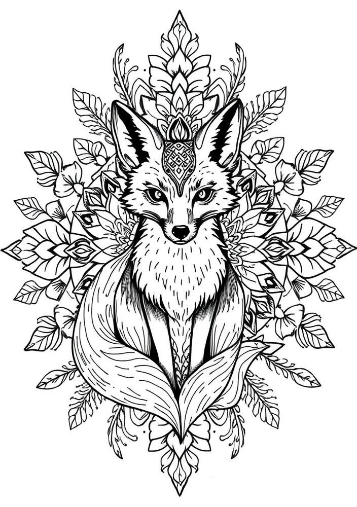 Mandalas de Raposa para colorir