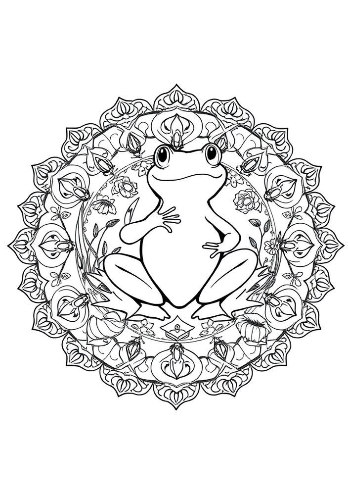 Mandalas de Sapo para Colorir