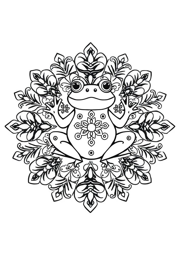 Mandalas de Sapo para colorir