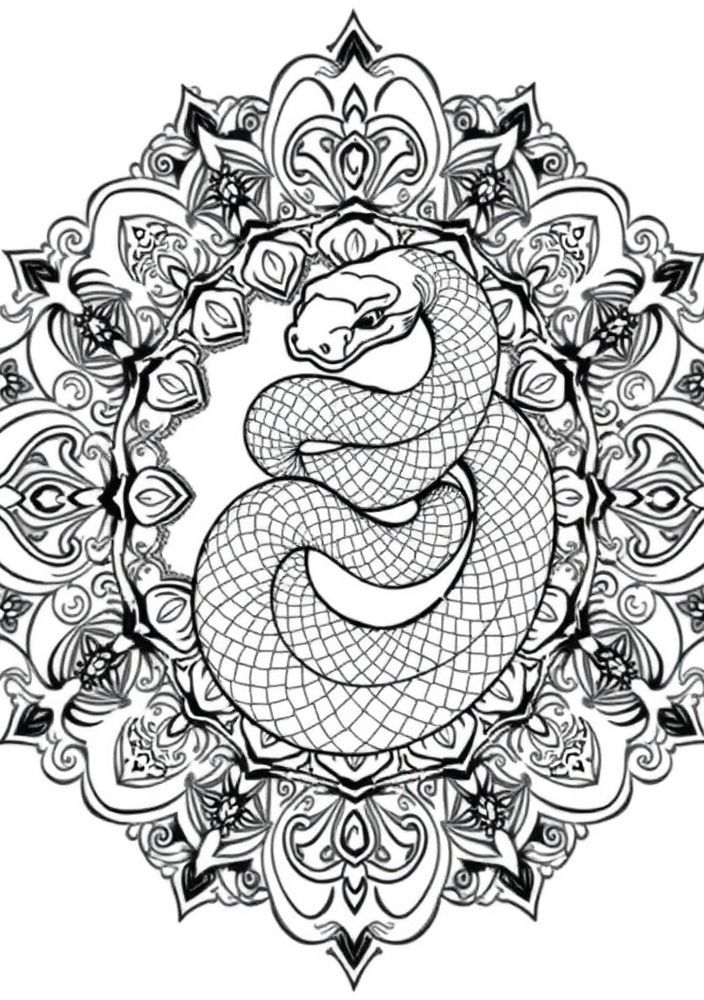 Mandalas de Serpente para colorir
