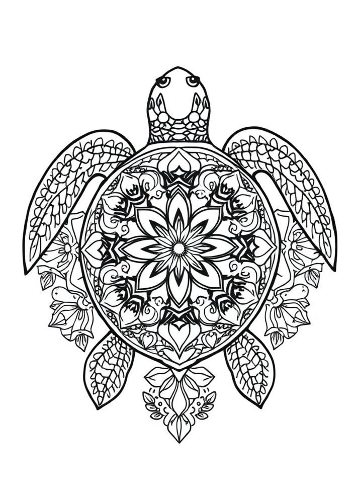 Mandalas de Tartaruga para colorir