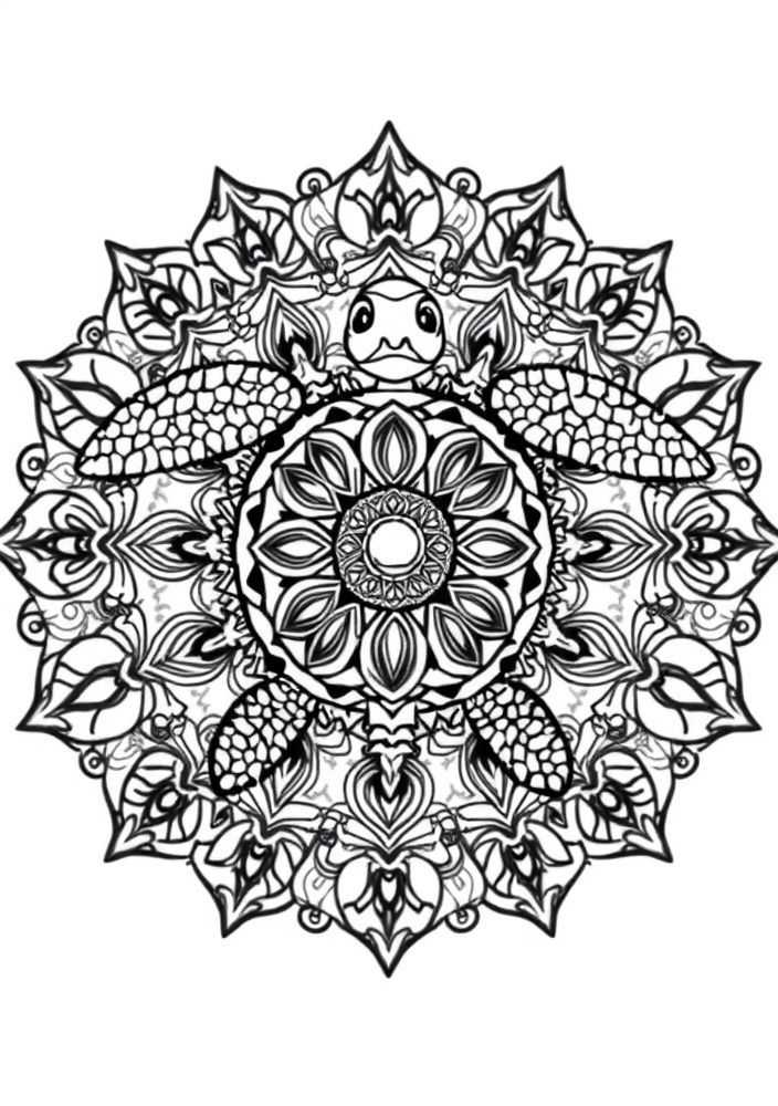 Mandalas de Tartaruga para colorir