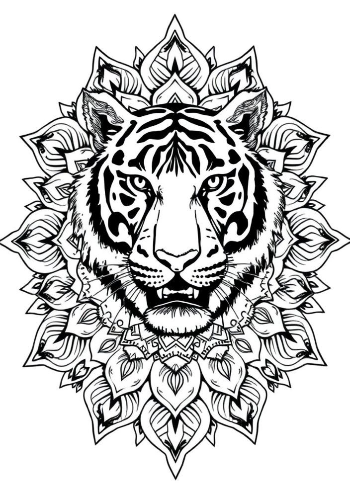 Mandalas de Tigre para Colorir