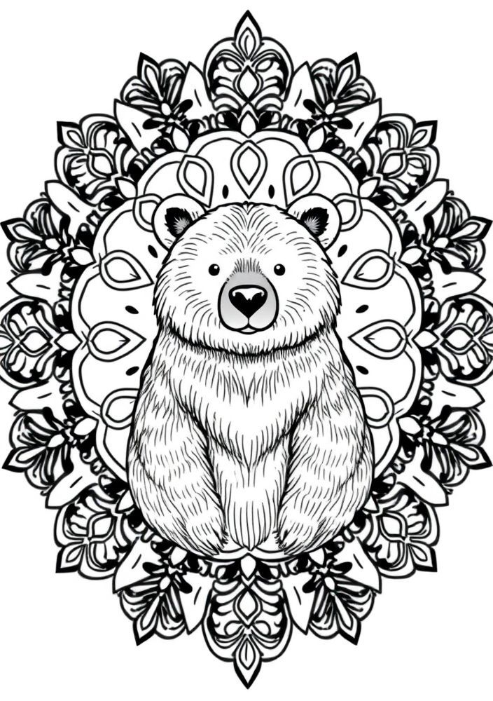Mandalas de Urso para colorir
