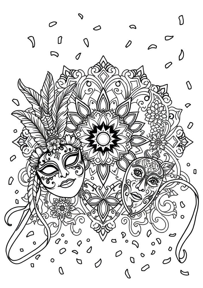 Mandalas do Carnaval para Colorir