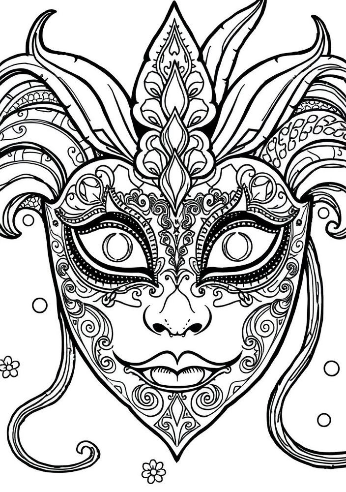 Máscara de Carnaval para colorir