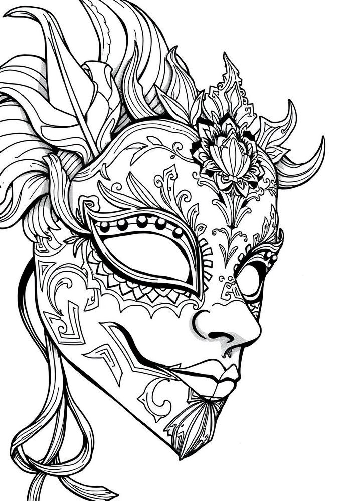 Mascarado do Carnaval para colorir