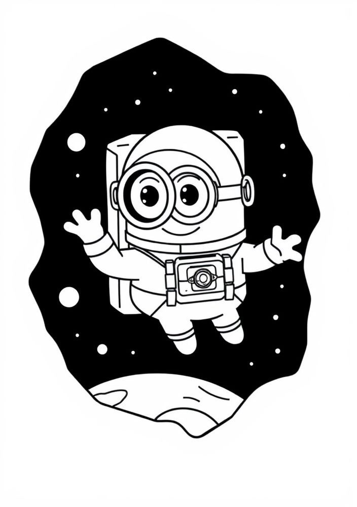 Minion astronauta flutuando no espaço