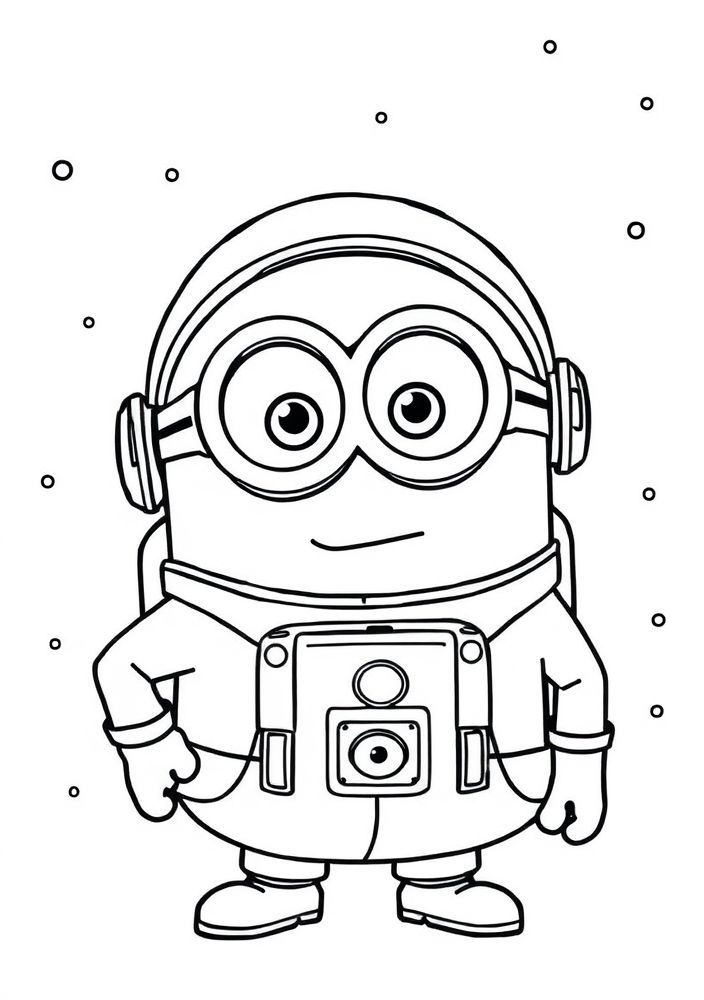 Minion astronauta no espaço para colorir