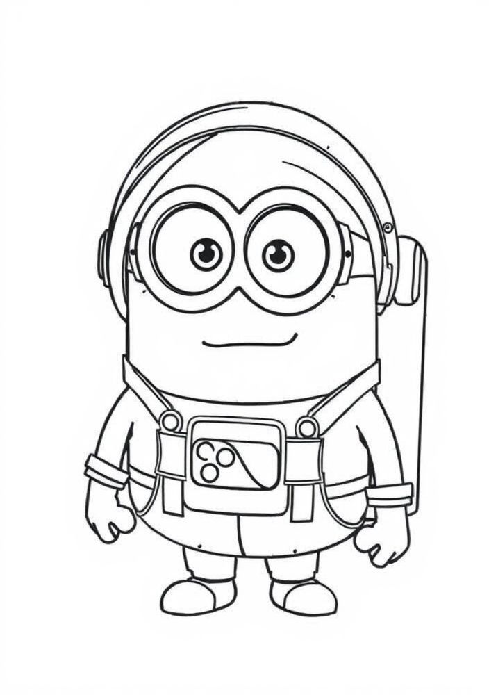 Minion astronauta para colorir