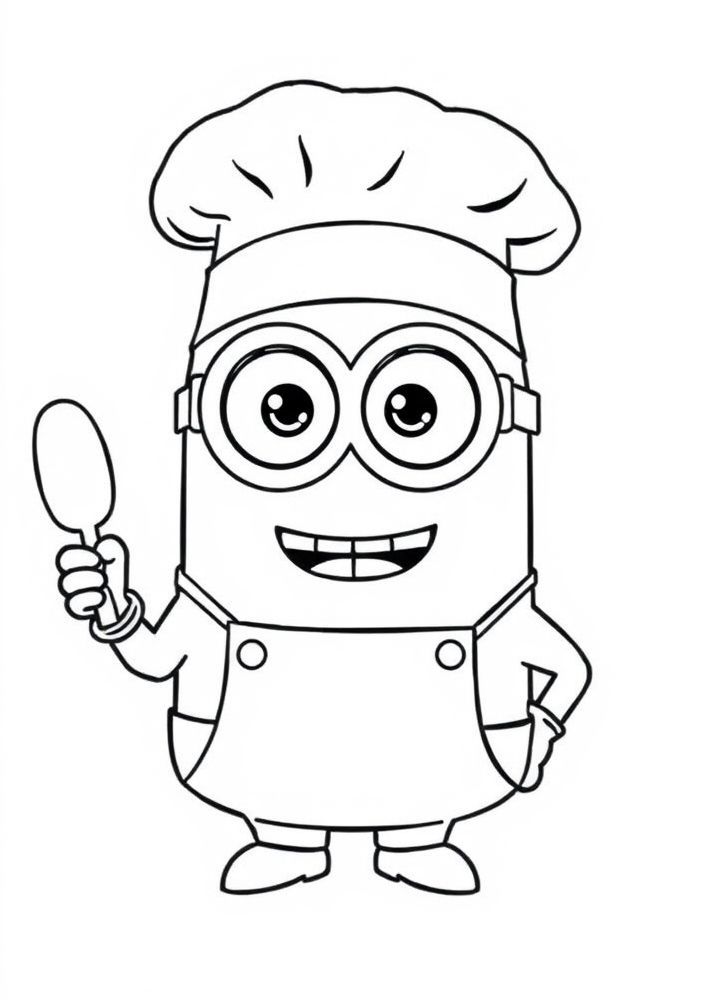 Minion chef de cozinha para colorir
