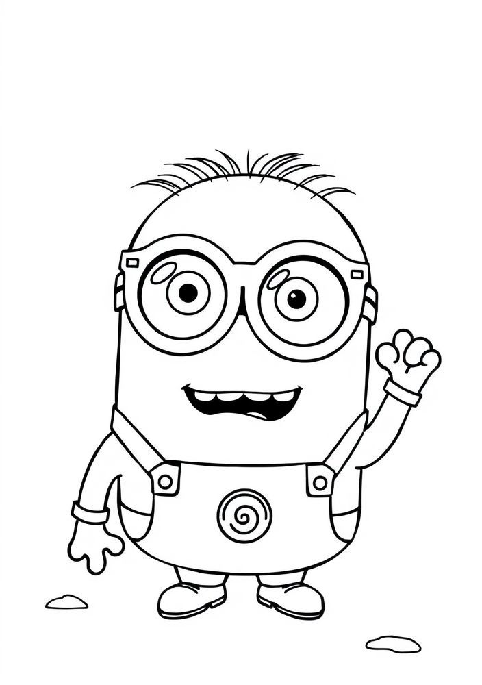 Minion com óculos de sol na praia para colorir