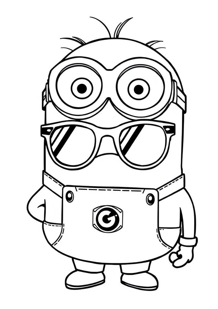 Minion com óculos de sol para colorir