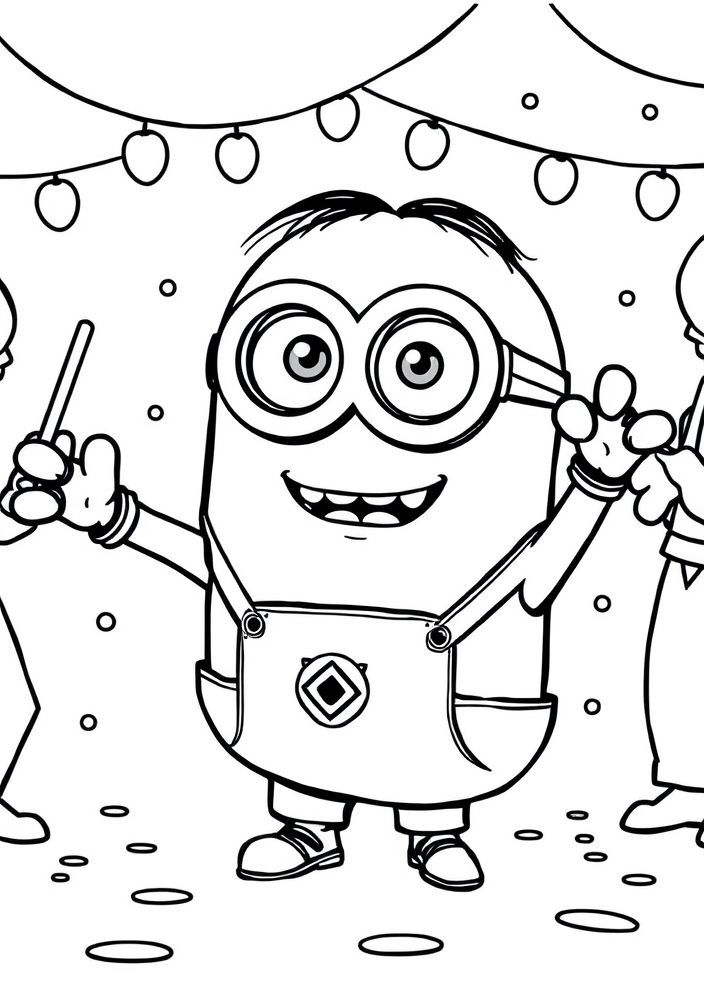 Minion dançante em uma festa
