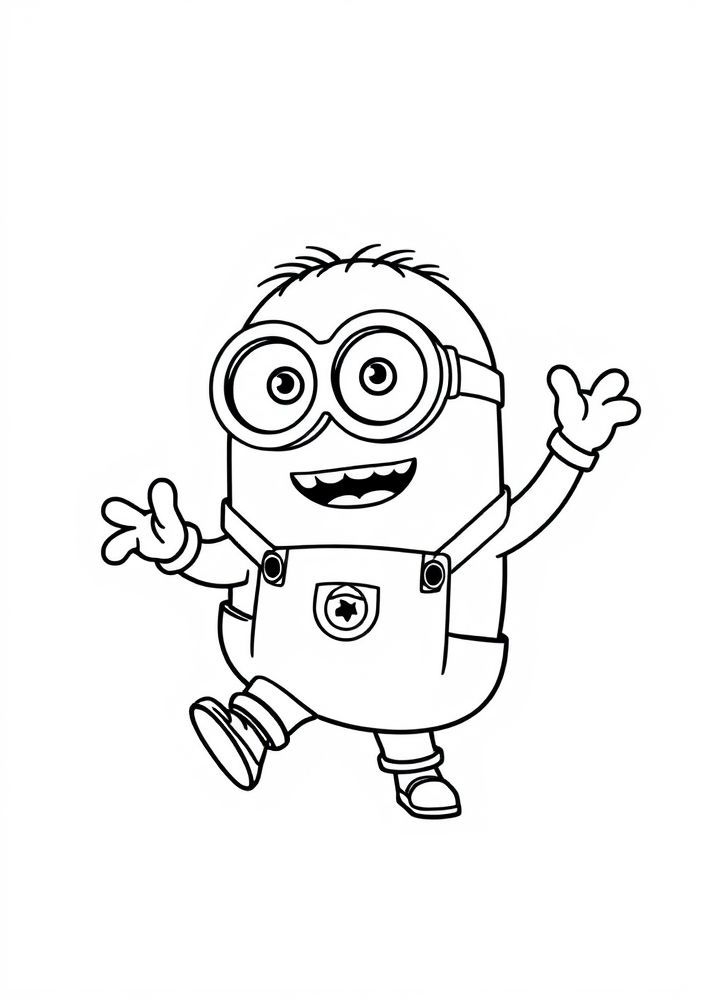 Minion fazendo dança divertida para colorir