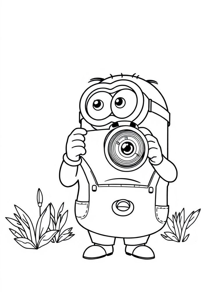 Minion fotógrafo tirando fotos