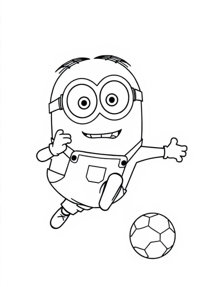 Minion jogador de futebol para colorir