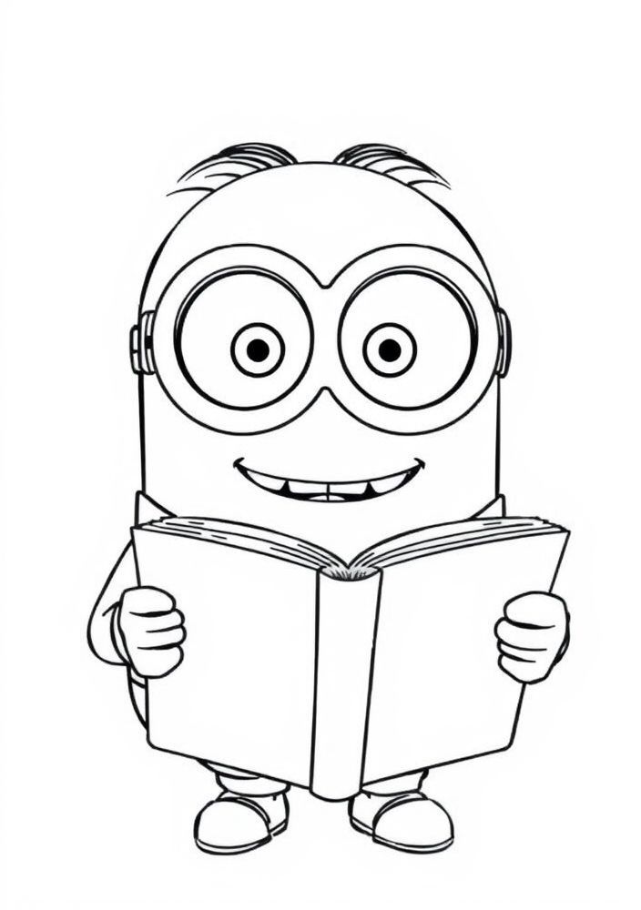 Minion lendo um livro