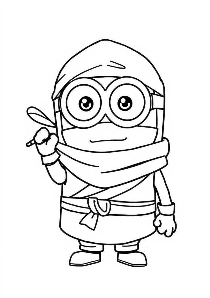 Minion ninja para colorir