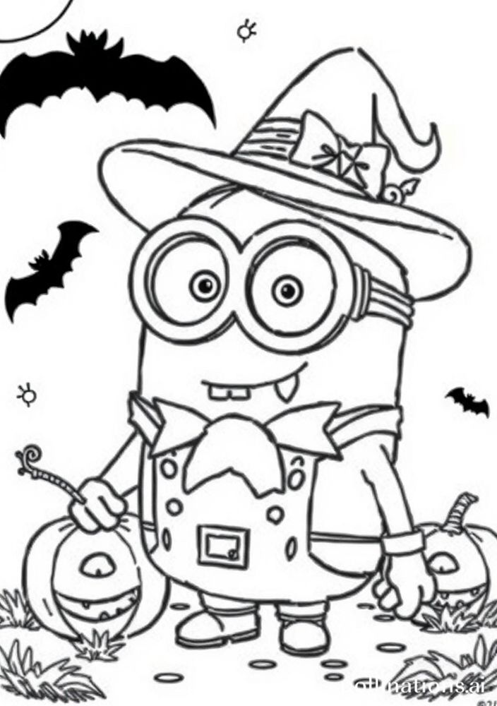 Minion no Halloween para colorir